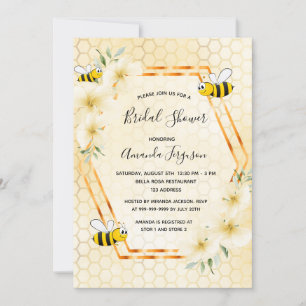 Invitation Bumble abeille nid d'abeille tropical fleuri