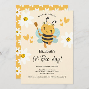 Invitation Bumble Bee 1er fête d'anniversaire