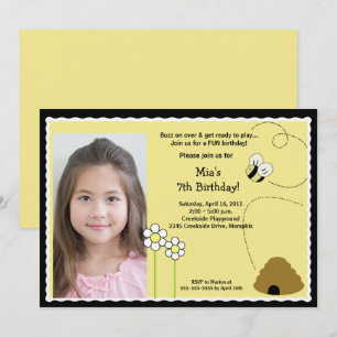 Invitation Bumble Bee Anniversaire Modèle photo de l'invitati