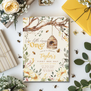 Invitation Bumble Bee Our Little Honey Bee Day 1er anniversai