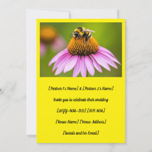 Invitation Bumblebebe mou sur Mariage de confleur violet