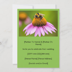 Invitation Bumblebebe mou sur Mariage de confleur violet