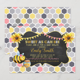 Invitation Bumblebee Sweet As Can Bee Girl Baby shower