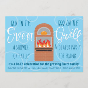 Invitation Bun au four/barbecue sur le grill Coed Party