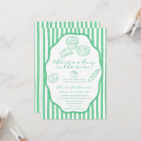 Bun au four rayures vertes Baby Shower