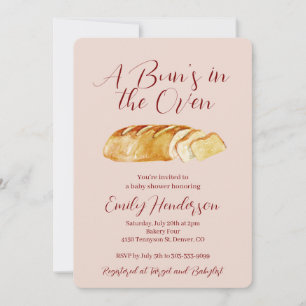 Invitation Bun dans la boulangerie du four Baby shower Invita