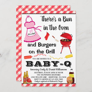 Invitation Bun Dans Le Baby shower Barbecue Fille Four