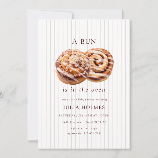 Invitation Bun in the Oven Fall Baby Shower (Devant)