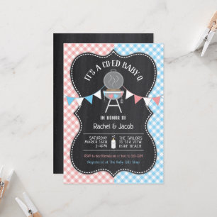 Invitation Bun in the Oven Gender Reveal Baby shower Invitati