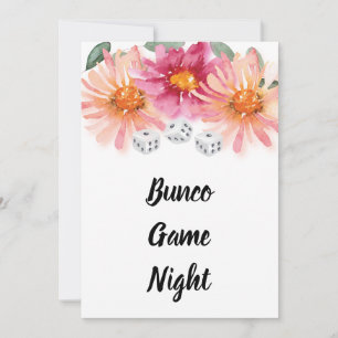 Invitation Bunco Floral Dice Game Party