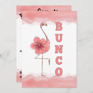 Invitation Bunco Game Girls Night Out Flamant rose Tropical R