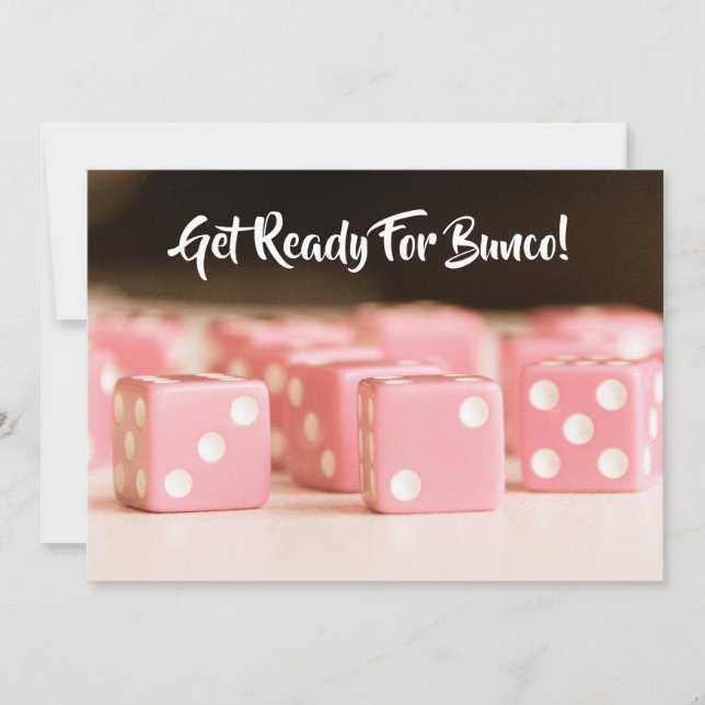 Invitation Bunco Girls Night Out Dice Rose (Devant)