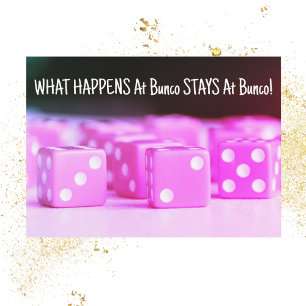 Invitation Bunco Pink Dice Party