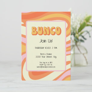 Invitation Bunco super rose et orange