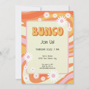 Invitation Bunco super rose et orange