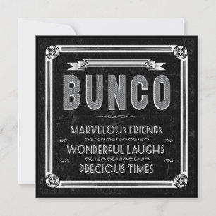 Invitation Bunco vintage de typographie