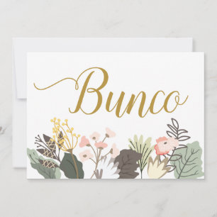 Invitation Bunco Woodland Floral Party