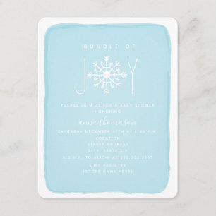 Invitation Bund'Baby shower Joy Snowflake - Bleu