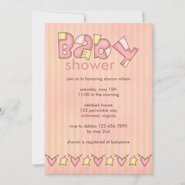 Invitation Bundle of Joy :: Rose :Invitation Baby shower (Devant)