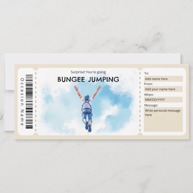 Invitation Bungee Jumping Ticket Gift Certificate (Devant)