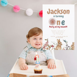 Invitation Bunnies Baby 1er anniversaire