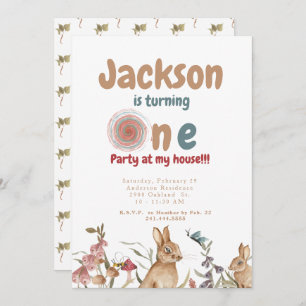 Invitation Bunnies Baby 1er anniversaire fête II