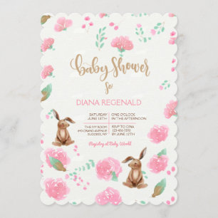 Invitation Bunnies Baby shower