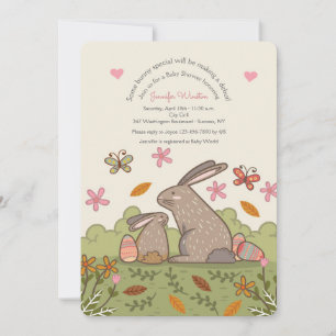 Invitation Bunnies Brown