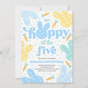 Invitation Bunny 5e Anniversaire Fête Printemps Garçon Bunny 