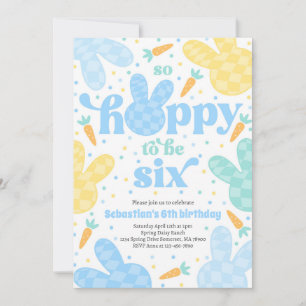 Invitation Bunny 6e Anniversaire Fête Printemps Garçon Bunny 