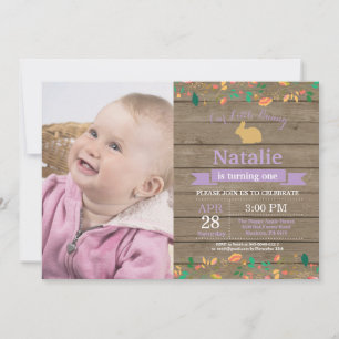 Invitation Bunny Anniversaire Fille de Pâques Oeuf 1er Annive