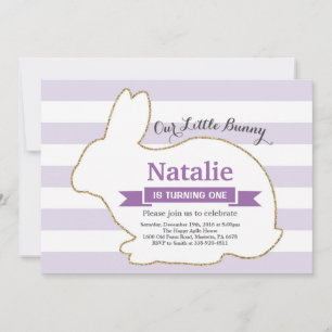 Invitation Bunny Anniversaire Fille de Pâques Oeuf 1er Annive
