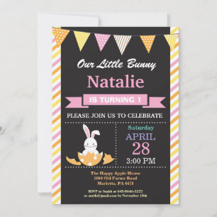 Invitation Bunny Anniversaire Fille Oeuf de Pâques Anniversai