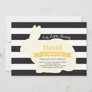 Invitation Bunny Anniversaire Oeuf de Pâques 1er premier anni
