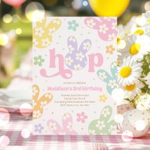 Bunny Anniversaire Pastel Daisy Floral Spring Part