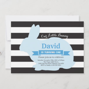 Invitation Bunny Birthday Boy Easter Egg 1er Anniversaire
