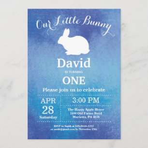 Invitation Bunny Birthday Boy Easter Egg 1er Anniversaire