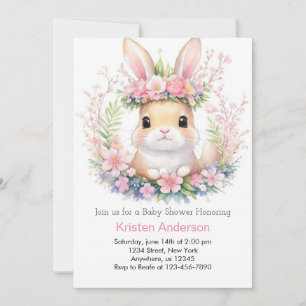 Invitation Bunny Bliss Baby shower fille