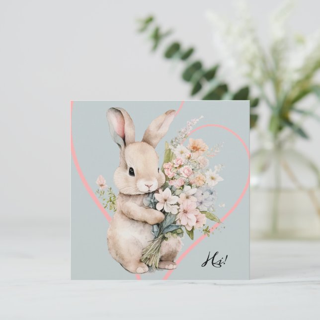 Invitation Bunny & Bouquet (Debout devant)