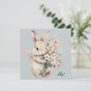 Invitation Bunny & Bouquet