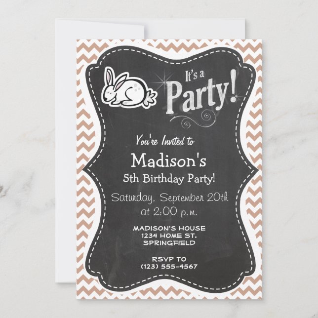 Invitation Bunny ; Chevron Brown (Devant)