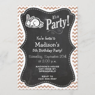 Invitation Bunny ; Chevron Brown