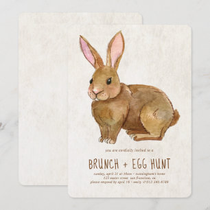 Invitation Bunny de Pâques Brunch et chasse aux oeufs