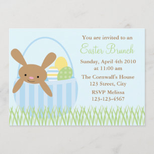 Invitation Bunny de Pâques dans un panier