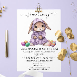 Invitation Bunny de Pâques Somebunny Baby shower spécial