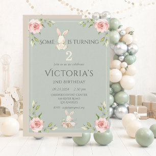 Invitation Bunny Deuxième fête d'anniversaire