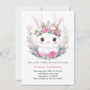 Invitation Bunny Dreams dévoilé Baby shower fille
