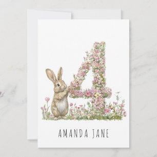 Invitation Bunny Floral 4e anniversaire
