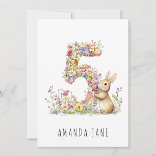Invitation Bunny Floral 5e anniversaire