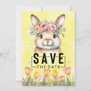Invitation Bunny Hop à Pâques : Sauvez la date